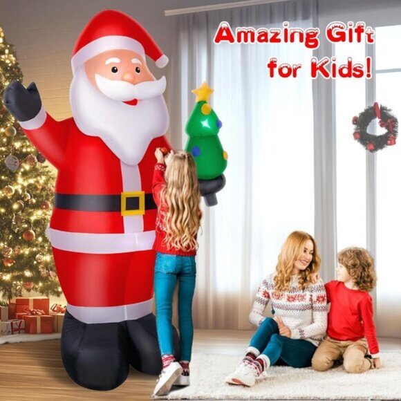 ⚡8FT Christmas Inflatable Santa Large Blow up Built-in LED Light Yard Decoration - Picture 6 of 8